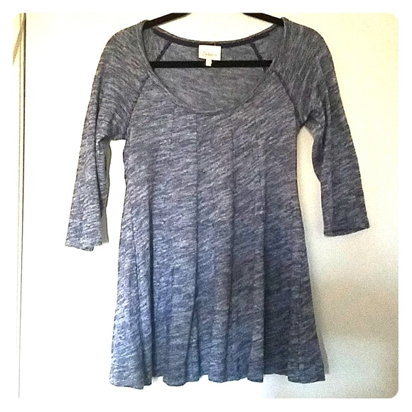 Anthropologie beautiful navy blue and white top. - Picture 1 of 5